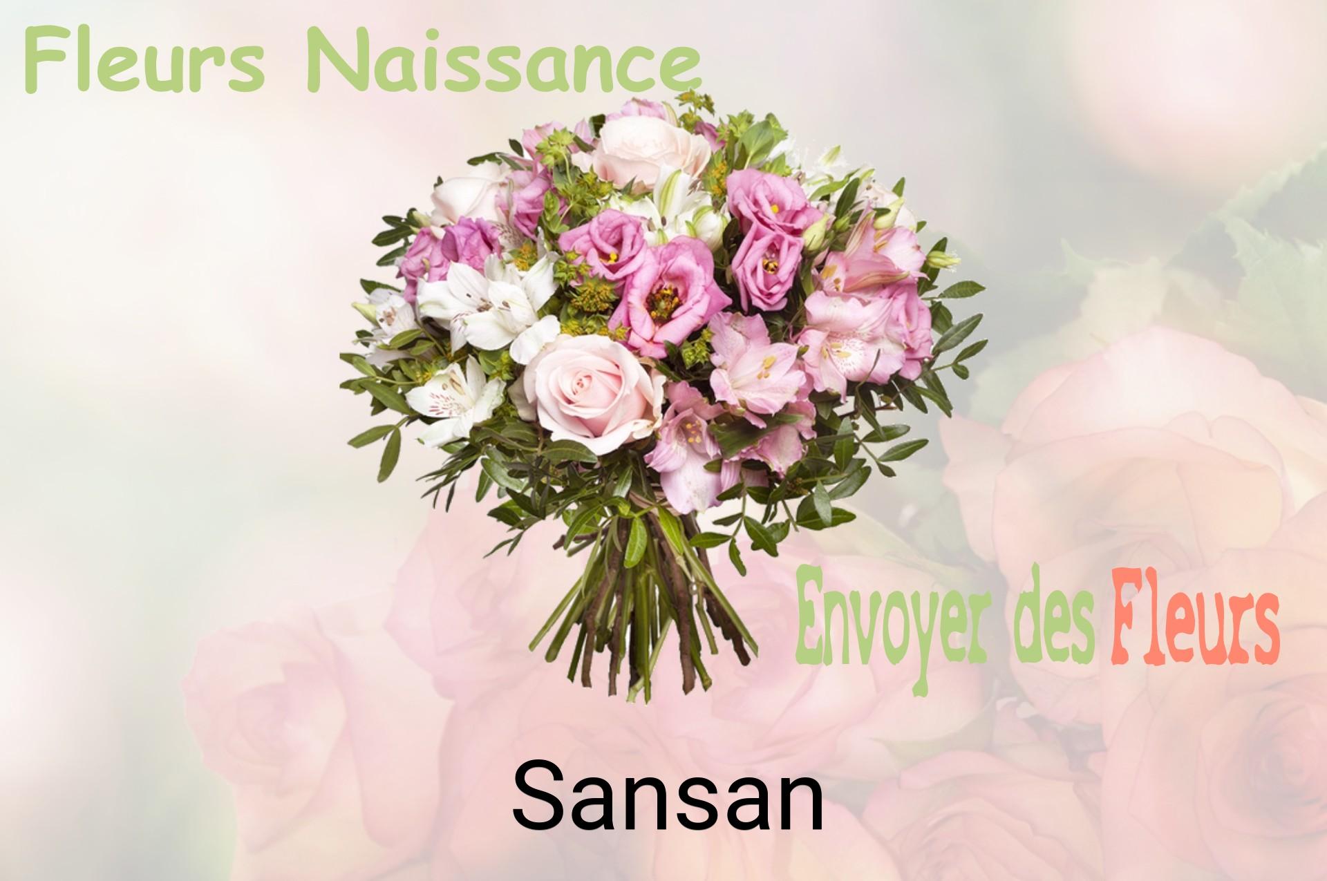 Bouquet de fleurs de naissance livré à Sansan